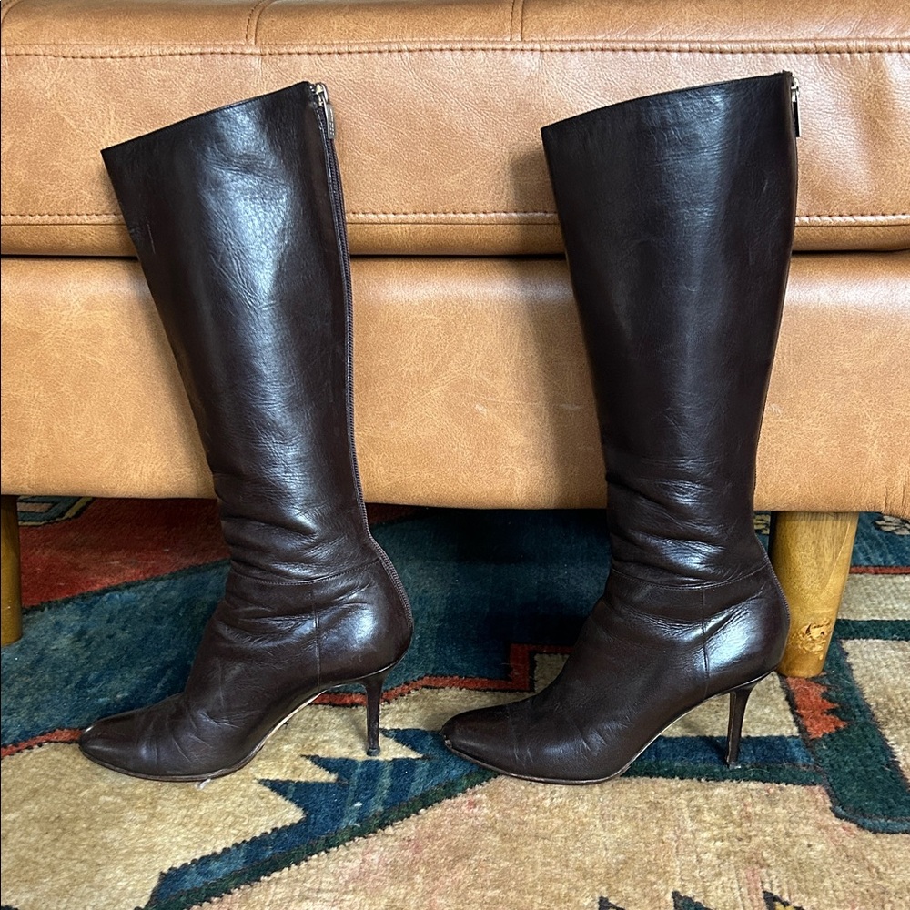Jimmy Choo Dark Brown Heeled Boots 7 37